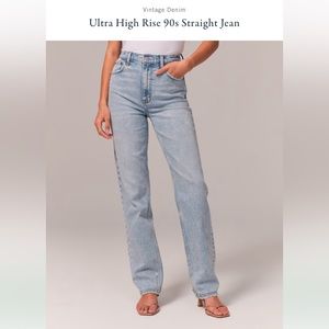 Abercrombie & Fitch Ultra High Rise 90s Straight Jean - Size 8L